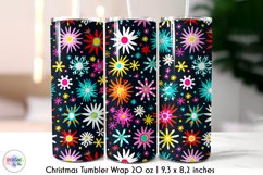 Whimsical Christmas Tumbler Wrap | Colourful Snowflakes Product Image 1