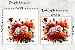 Watercolour Roses Lunch Bag | Watercolour Roses Tumbler Wrap Product Image 2