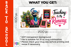 Peacock Teacher Mug Wrap PNG Funny Gift, Back to School PNG Product Image 2