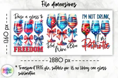 Patriotic Libbey Can Glass Wrap, 16 oz Can Glass Sublimation Product Image 2