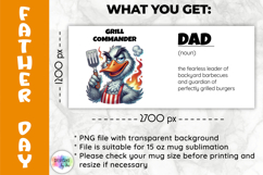 Funny Dad Mug Wrap PNG, Grill Commander Funny Dad, BBQ Lover Product Image 2