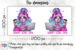 Girl Power and AI Technology Mug Wrap, Inspirational PNG Product Image 2