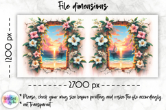 3D Tropical Sunset Beach Mug Wraps, Iced Coffee Mug Wrap Product Image 2