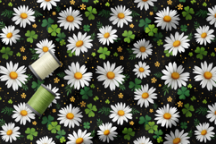 St Patrick Seamless Patterns, Shamrocks and Brushstroke Product Image 3