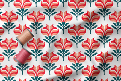 Scandinavian Folk Floral Seamless Patterns, Nordic Flowers Product Image 3