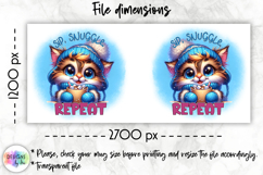 Cute Winter Animals Mag Wrap, Hot Cocoa Mug Wrap PNG Product Image 3