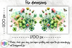 Lucky Clover St Patrick Mug Wrap, Watercolor Floral Shamrock Product Image 3