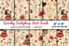 Quirky Ladybug Girl Junk Journal JPG Product Image 1
