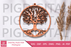 Laser Cut Tree &amp; Woman Ornament SVG Bund Product Image 7