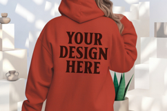 Red Gildan 18500 Hoodie Mockup, Unisex Sweatshirt Mockup Product Image 1