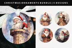 Funny Santa Round Christmas Ornament Sublimation PNG Product Image 1