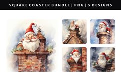 Funny Santa Square Coaster Design | Square Coaster PNG Product Image 1