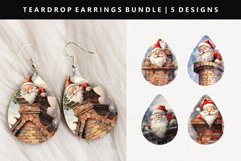 Funny Santa Teardrop Earring Sublimation PNG Bundle Product Image 7