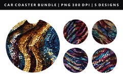 Sequin Keychain And Car Coaster Sublimation Design Product Image 1