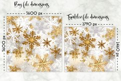 Shimmering Golden Snowflakes Lunch Bag | Snowflakes Tumbler Product Image 2