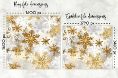 Shimmering Golden Snowflakes Lunch Bag | Snowflakes Tumbler Product Image 2