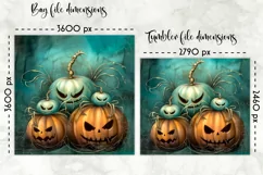 Halloween Lunch Bag Sublimation | Creepy Vintage Pumpkins Product Image 2