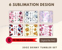 20oz Mom Floral Tumbler Wrap Flower Add Text Sublimation Product Image 2