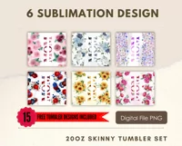 20oz Mom Floral Tumbler Wrap Flower Add Text Sublimation Product Image 2