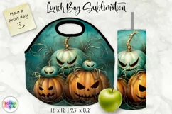 Halloween Lunch Bag Sublimation | Creepy Vintage Pumpkins Product Image 1