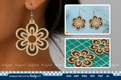 Simple Flower Earring SVG | Minimalist Laser Cut Jewelry Product Image 2