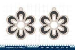 Simple Flower Earring SVG | Minimalist Laser Cut Jewelry Product Image 1