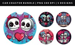 Skull Keychain And Car Coaster Sublimation Bundle Product Image 7