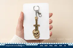 Skull and Sword Keychain SVG | Gothic Knight Cut File Product Image 3