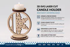 Snowflake Candle Holder SVG Product Image 3