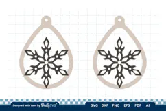 Snowflake Teardrop Earring SVG | Winter Jewelry Cut File Product Image 2