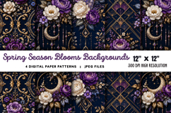Spring Season Blooms Backgrounds JPG Product Image 1