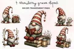 Strawberry Gnome Clipart PNG Product Image 1