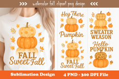 Watercolor fall clipart png design Product Image 1