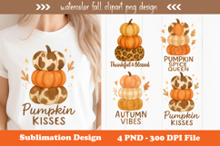 Watercolor fall clipart png design Product Image 1