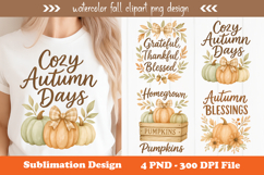 Watercolor fall clipart png design Product Image 1