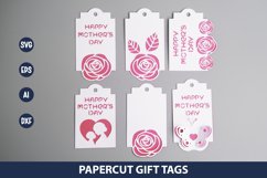 6 Paper Cut Gift Tags SVG I Floral Gift Tags SVG Product Image 1