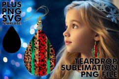 Leopard Print Elegance: Glittering Teardrop Charm Product Image 1