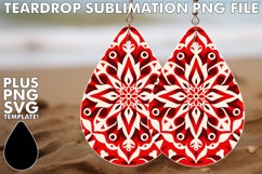 Sparkling Red Teardrop Earrings PNG Product Image 1