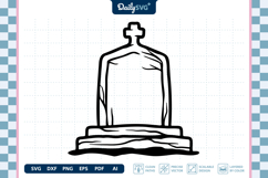 Tombstone Bold Line SVG Halloween Graveyard Cut File Product Image 3