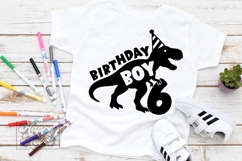 TRex 6th Birthday Boy SVG - Six Dinosaur Shirt Clipart PNG Product Image 4