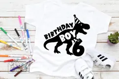 TRex 6th Birthday Boy SVG - Six Dinosaur Shirt Clipart PNG Product Image 4