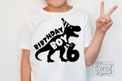 TRex 6th Birthday Boy SVG - Six Dinosaur Shirt Clipart PNG Product Image 5