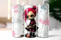 Halloween Voodoo Doll Tumbler Wrap | Vintage Doll Tumbler Product Image 2