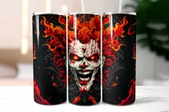 Creepy Clown Face Tumbler Wrap Sublimation | Scary Clown Product Image 2