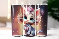 Cat Princess Tumbler Wrap Sublimation| Little Princess Kitty Product Image 2