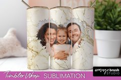 Photo Tumbler Wrap, Marble Family Frame Tumbler Sublimation Product Image 1