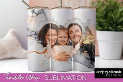 Photo Tumbler Wrap, Marble Family Frame Tumbler Sublimation Product Image 1