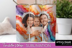 Photo Tumbler Wrap, Marble Family Frame Tumbler Sublimation Product Image 1
