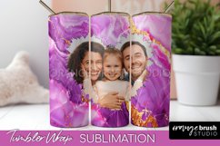 Photo Tumbler Wrap, Marble Family Frame Tumbler Sublimation Product Image 1