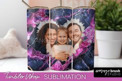 Photo Tumbler Wrap, Marble Family Frame Tumbler Sublimation Product Image 1